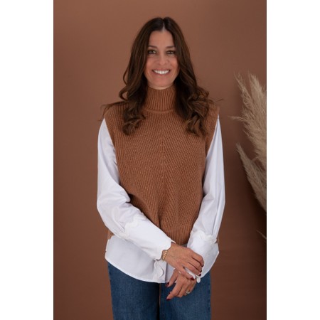 Foil Vest Ever Caramel Pop Over - Brown