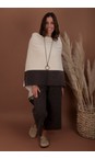 Henriette Steffensen Kit / Chokolate Contrast Kit/Chokolate Hem Fleece Poncho  