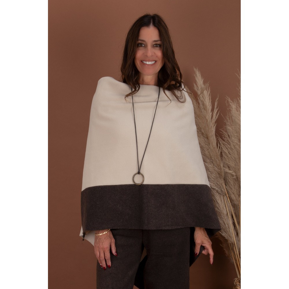 Henriette Steffensen Contrast Kit/Chokolate Hem Fleece Poncho Kit / Chokolate