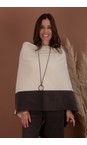 Henriette Steffensen Kit / Chokolate Contrast Kit/Chokolate Hem Fleece Poncho  
