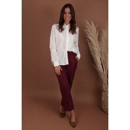 KAFFE Asakura Windsor Wine Cropped Pant Trouser - Red