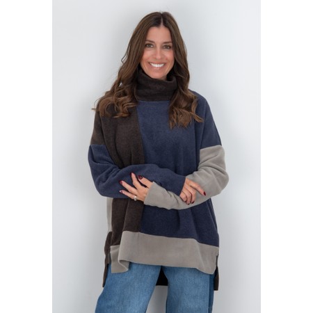 Henriette Steffensen High Neck Patch Fleece Sweater - Blue