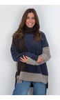 Henriette Steffensen Evening Blue / Chokolate / Elephant High Neck Patch Fleece Sweater  