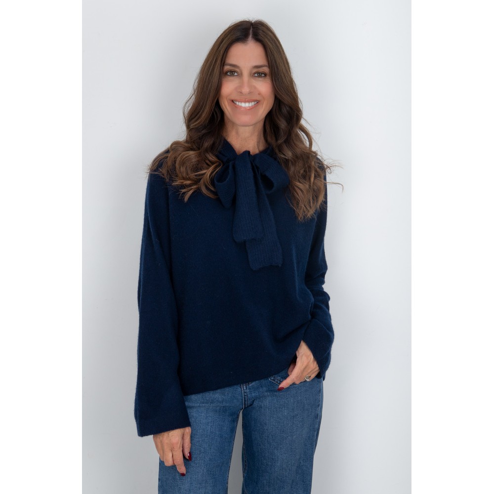 Masai Clothing MaFadeya Knit Cashmere Touch Jumper Navy Blazer