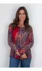Masai Clothing Red Dahlia MaBadisna Jersey Print Top  