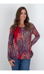 Masai Clothing Red Dahlia MaBadisna Jersey Print Top  