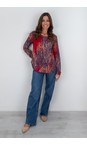 Masai Clothing Red Dahlia MaBadisna Jersey Print Top  