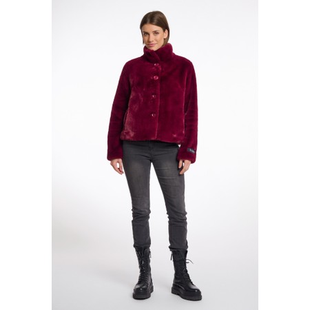 RINO AND PELLE Vie Sugar Plum Faux Fur Jacket - Red