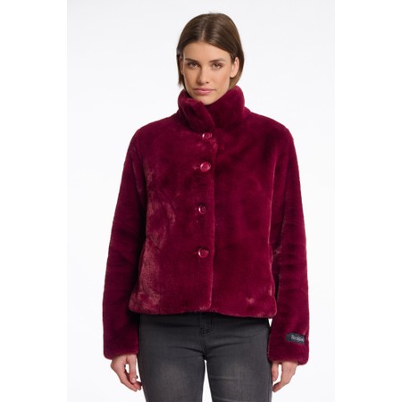 RINO AND PELLE Vie Sugar Plum Faux Fur Jacket - Red