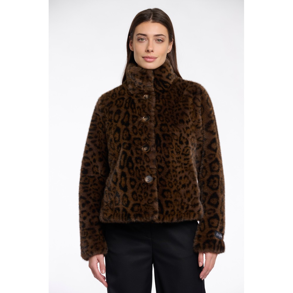 RINO AND PELLE Vie Leopard Faux Fur Jacket Leopard