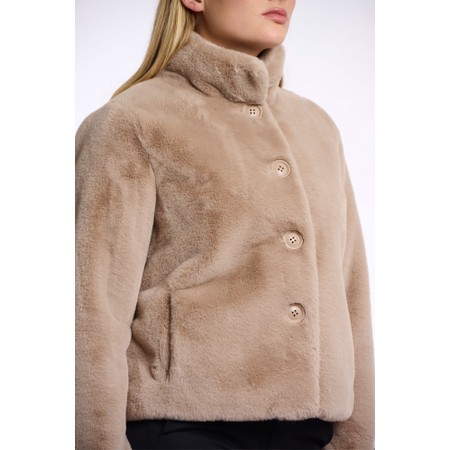 RINO AND PELLE Vie Oat Faux Fur Jacket - Beige