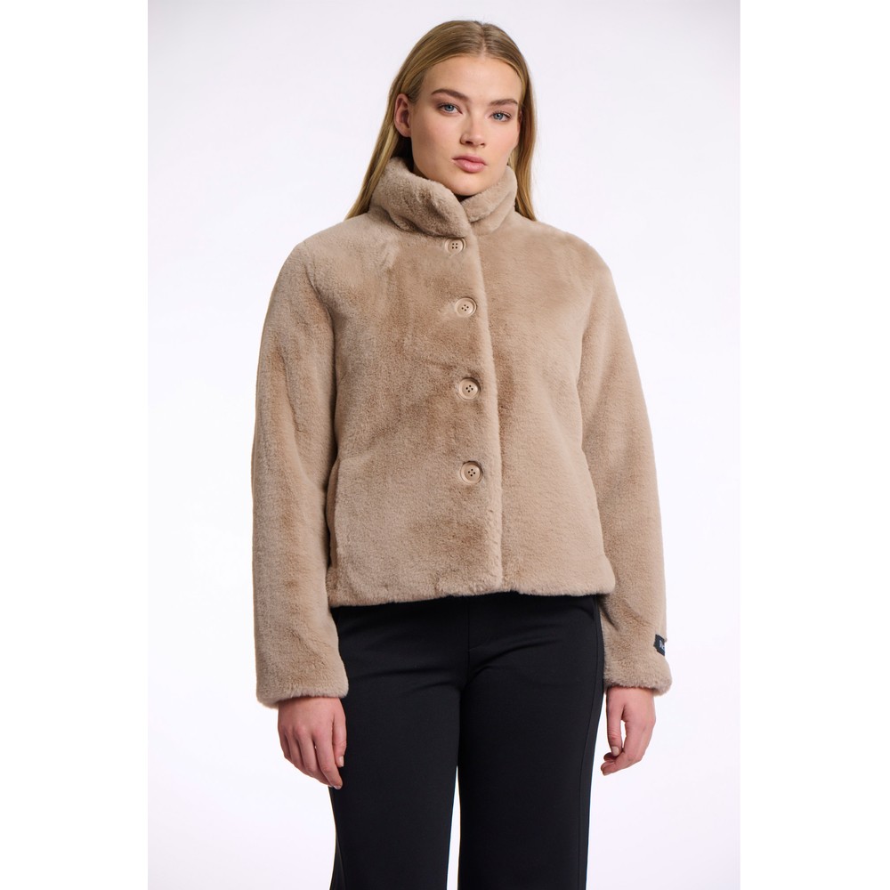 RINO AND PELLE Vie Oat Faux Fur Jacket Oat