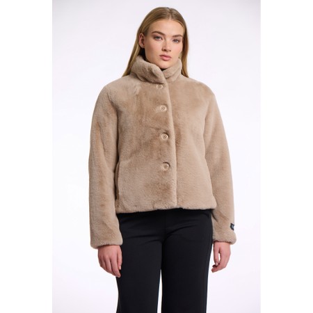 RINO AND PELLE Vie Oat Faux Fur Jacket - Beige