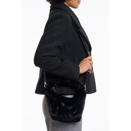 RINO AND PELLE Cheryl Black Faux Fur Crossbody Bag - Black