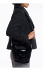 RINO AND PELLE Black  Cheryl Black Faux Fur Crossbody Bag  