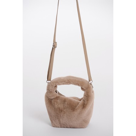 RINO AND PELLE Cheryl Oat Faux Fur Crossbody Bag - Beige