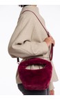 RINO AND PELLE Sugar Plum Cheryl Sugar Plum Faux Fur Crossbody Bag  