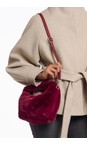 RINO AND PELLE Sugar Plum Cheryl Sugar Plum Faux Fur Crossbody Bag  