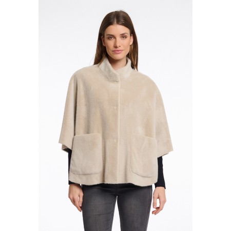 RINO AND PELLE Dewi Birch Faux Fur Shearling Cape - Beige