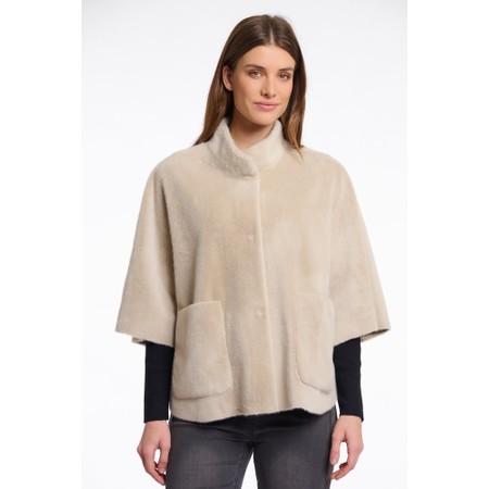 RINO AND PELLE Dewi Birch Faux Fur Shearling Cape - Beige