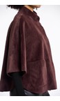 RINO AND PELLE Chocolate Bean Dewi Chocolate Bean Faux Fur Shearling Cape  