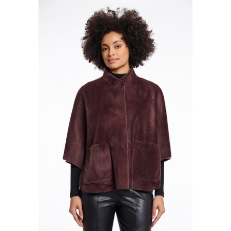 RINO AND PELLE Dewi Chocolate Bean Faux Fur Shearling Cape - Brown
