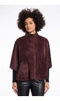 RINO AND PELLE Chocolate Bean Dewi Chocolate Bean Faux Fur Shearling Cape  