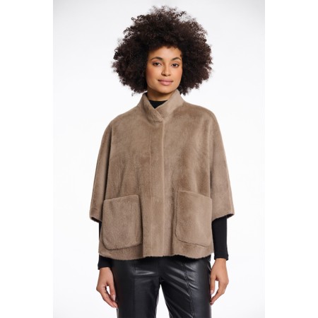 RINO AND PELLE Dewi Toffee Faux Fur Shearling Cape - Brown