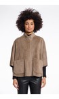 RINO AND PELLE Toffee Dewi Toffee Faux Fur Shearling Cape  