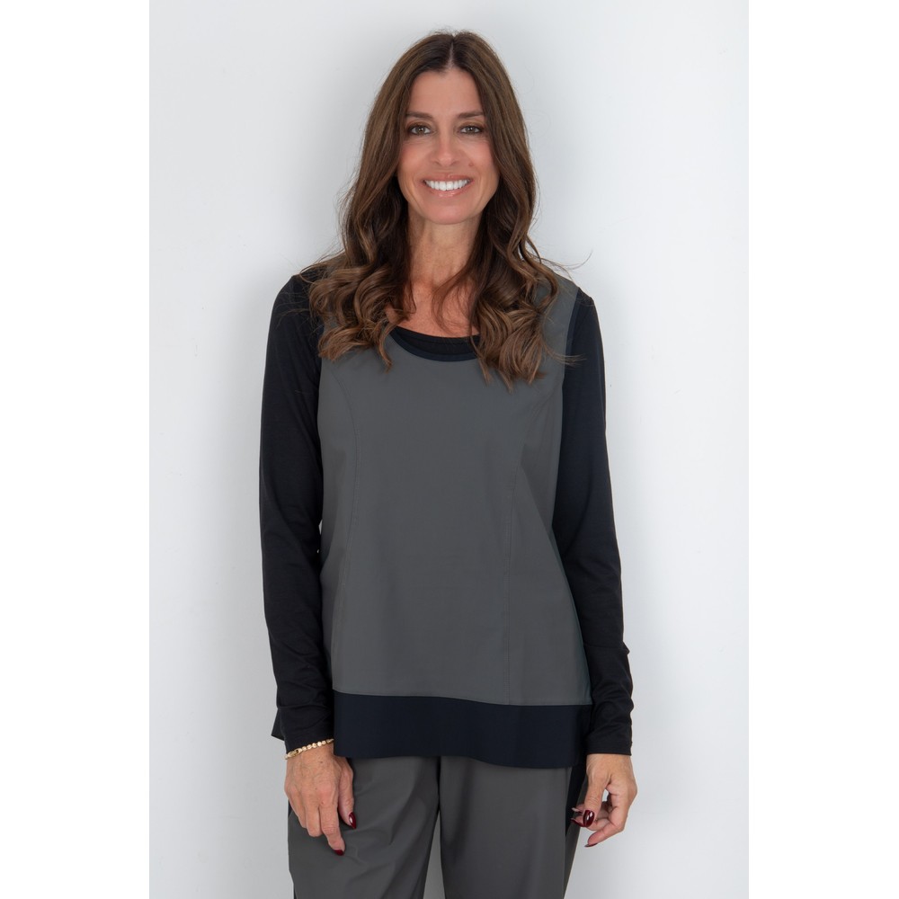 Naya Naya Contrast Hem Cami Top Forest / Black