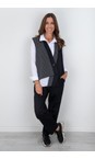 Naya Black / Grey Naya Striped Contrast Panel Waistcoat  