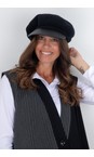 Loevenich Black  Balloon Leather Peak Hat  