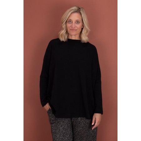 Mama B Spino U Nero Relaxed Plain Fleece Top - Black