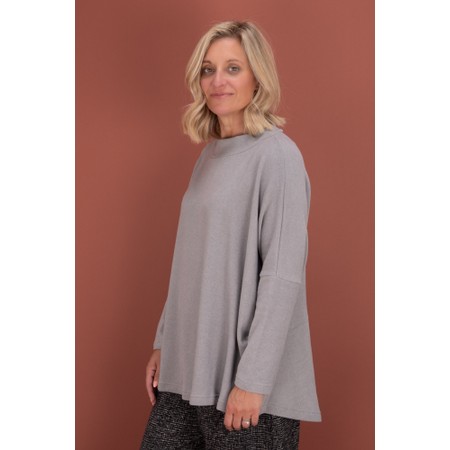 Mama B Spino U Nebbia Relaxed Plain Fleece Top - Grey