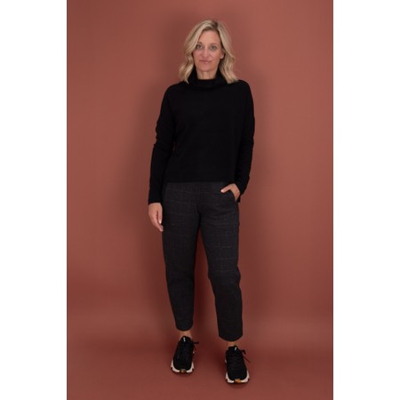 Mama B Terra J Jacquard Checked Trouser - Grey