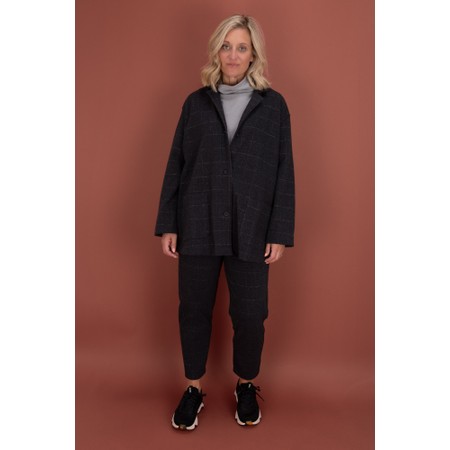 Mama B Terra J Jacquard Checked Trouser - Grey