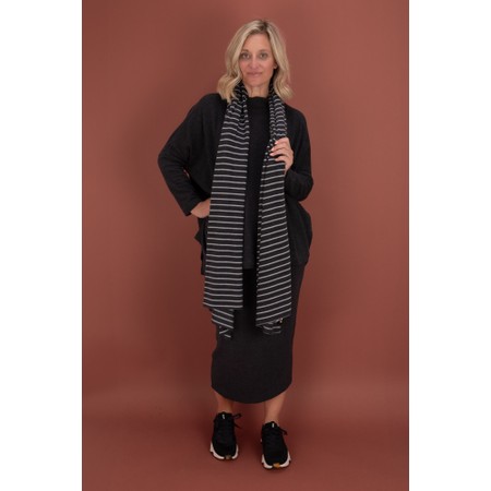 Mama B Segovia R Riga Antracite Stripe Fleece Scarf - Grey