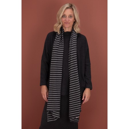 Mama B Segovia R Riga Antracite Stripe Fleece Scarf - Grey