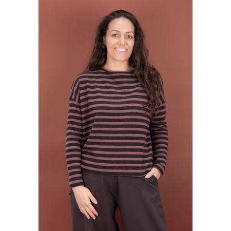 Mama B Alison R  Riga Moro Stripe Fleece Jumper - Purple