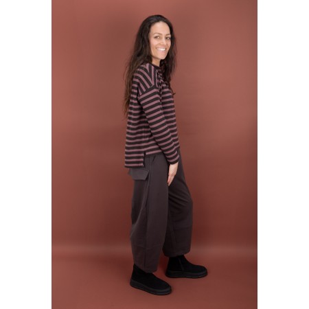 Mama B Alison R  Riga Moro Stripe Fleece Jumper - Purple
