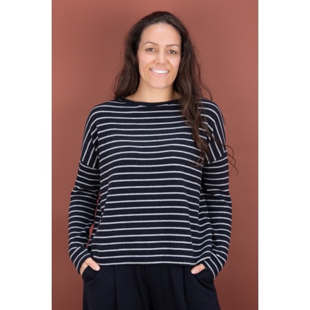 Mama B Alison R Riga Notte Stripe Fleece Jumper - Black