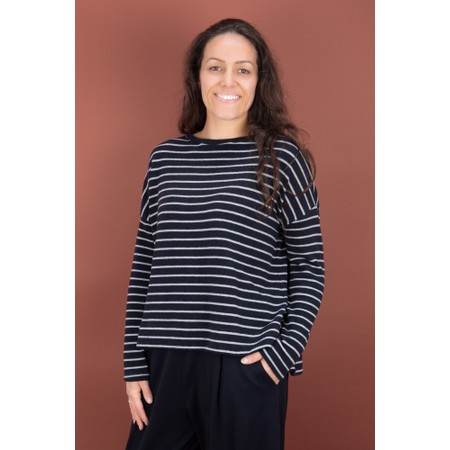 Mama B Alison R Riga Notte Stripe Fleece Jumper - Black