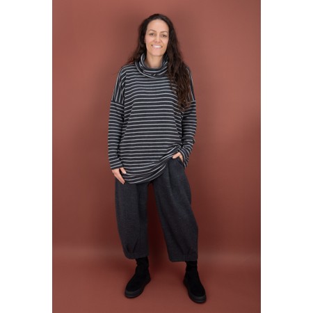 Mama B Bianco J Antracite Jacquard Check Balloon Trouser - Grey