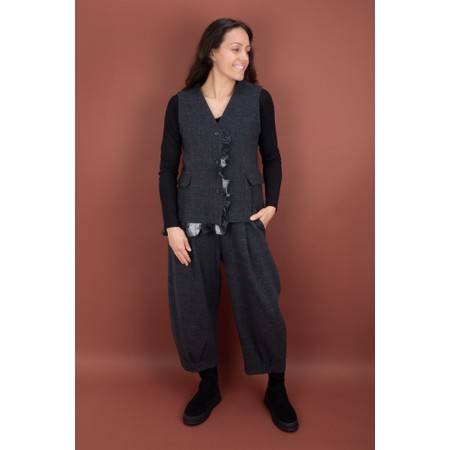Mama B Bianco J Antracite Jacquard Check Balloon Trouser - Grey