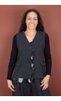 Mama B Antracite Gevda JQ Jacquard Check Waistcoat  