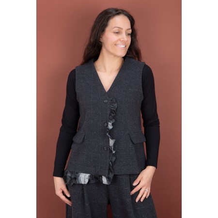 Mama B Gevda JQ Jacquard Check Waistcoat - Grey