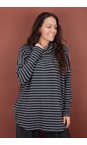 Mama B Riga Antracite Oversized Bill R Riga Antracite Stripe Fleece Jumper  