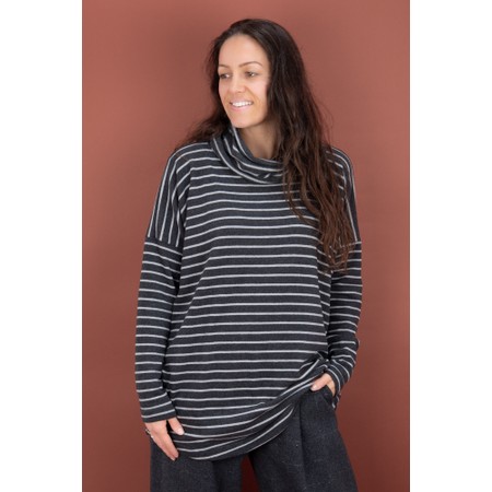 Mama B Bill R Riga Antracite Stripe Fleece Jumper - Grey