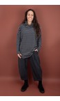 Mama B Riga Antracite Oversized Bill R Riga Antracite Stripe Fleece Jumper  