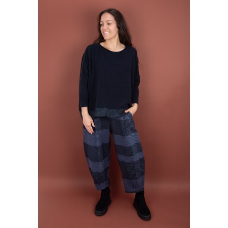 Mama B Bianco S Notte Check Trouser - Blue